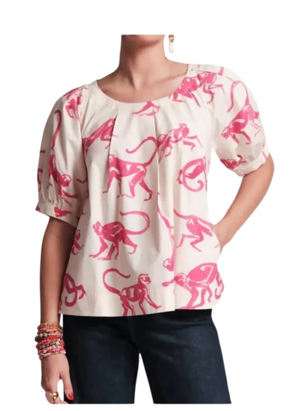 Frances Valentine Zonda Monkey Print Top